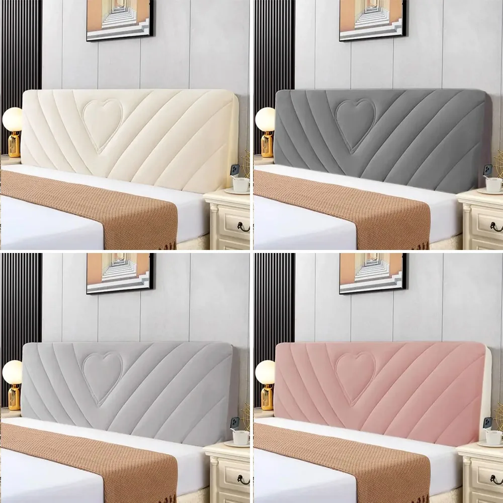 

2025 NEW Thicken All-inclusive Quilted Headboard Cover Super Soft Velvet Bed Head Cover Short Plush Bed Backrest Protector Cover