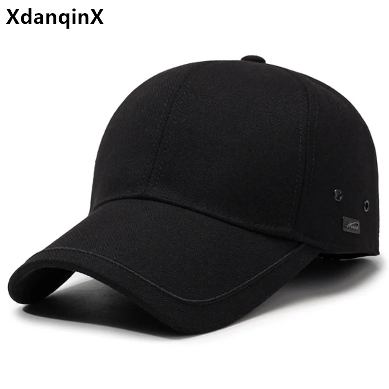 

Winter Plush Thickened Warm Baseball Caps For Men Coldproof Earmuffs Hat Cycling Sports Ski Cap Golf Cap Dad's Hat Snapback Cap