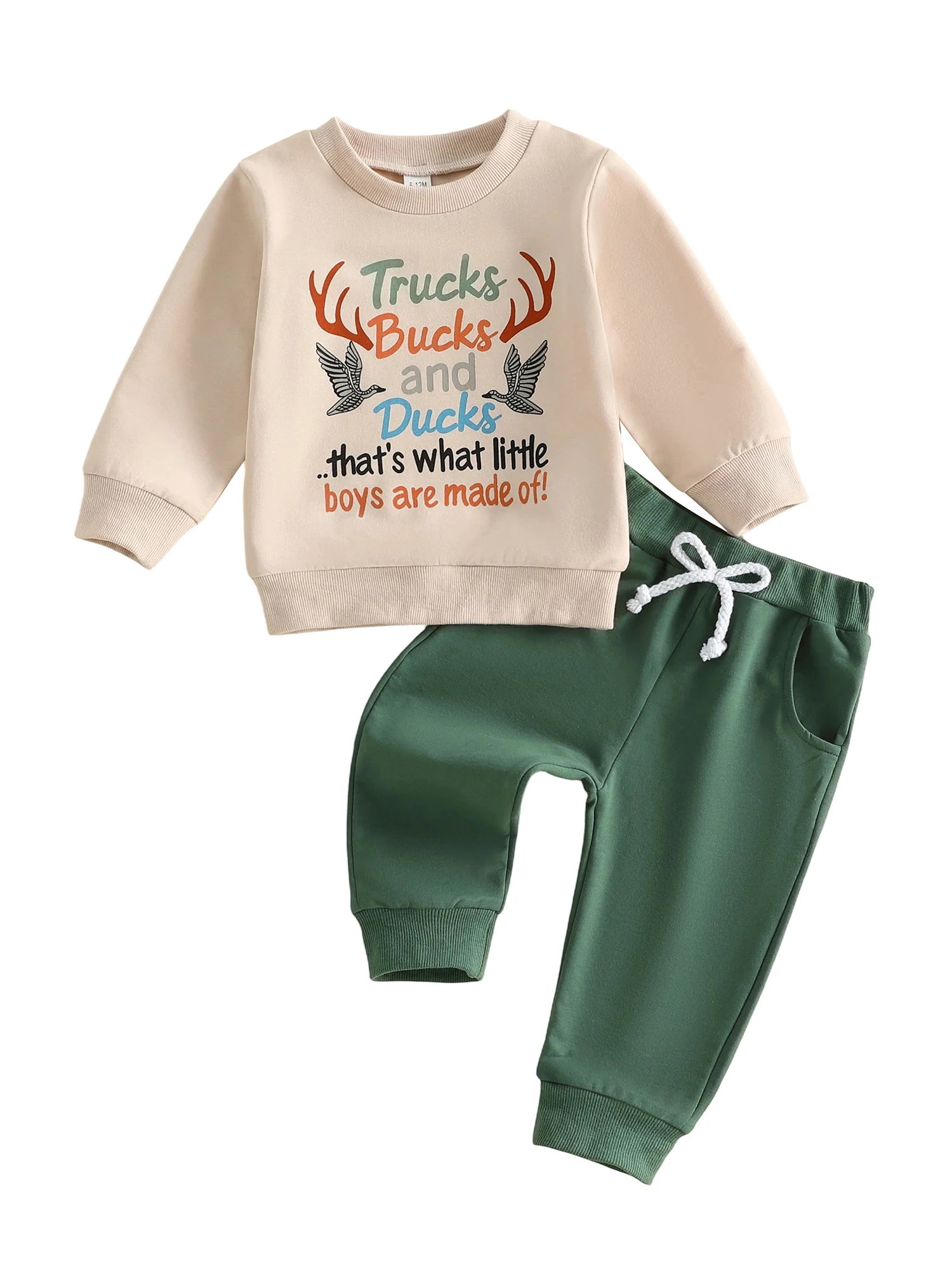 

Baby Boy Autumn Clothing Set with Cute Animal Print Sweatshirt and Cozy Jogger Pants - 2 Piece Toddler Outfit for Fall