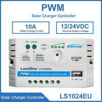 LS1024EU 10A EPEVER Solar Charge Controller With USB Port 12V 24V Solar Panel Charger Regulator New PWM Controller