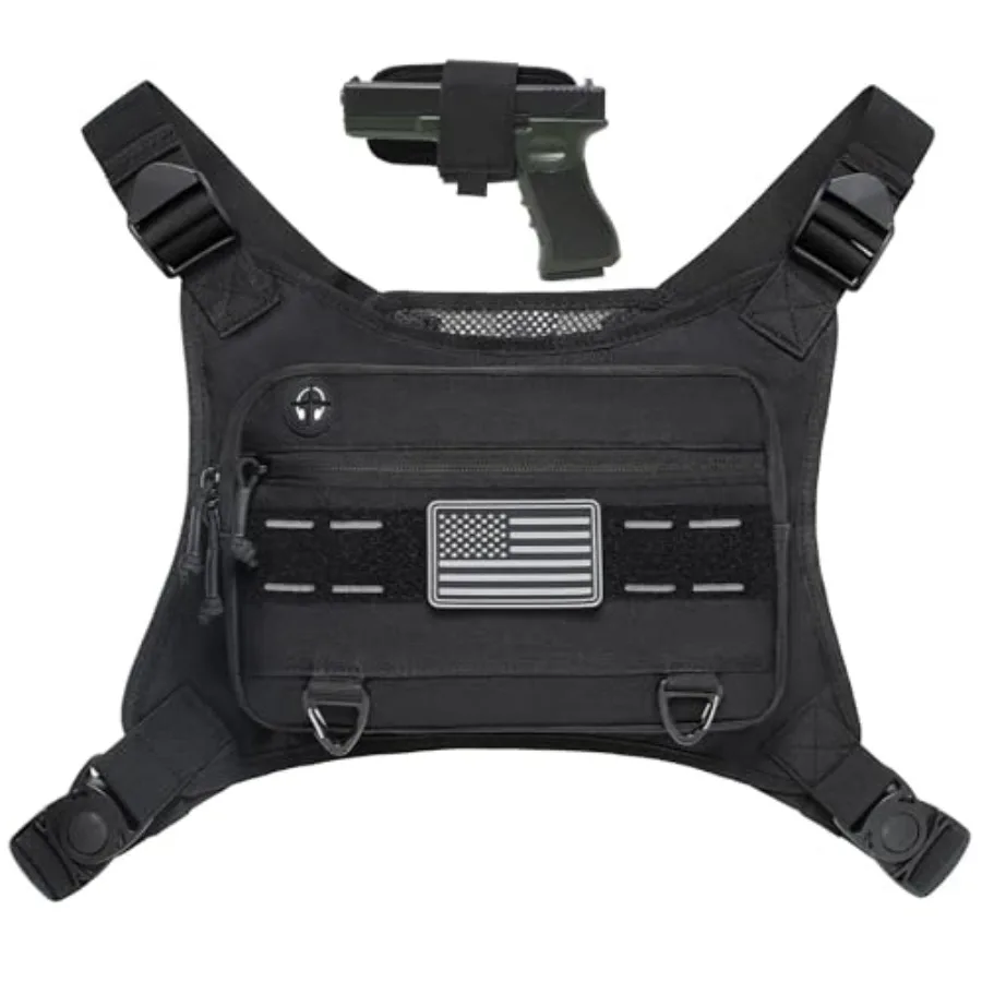 

Sports Chest Pack for Men Front Chest Bag Fits Most Pistols Chest Pouch Harness for Running Hiking Workouts