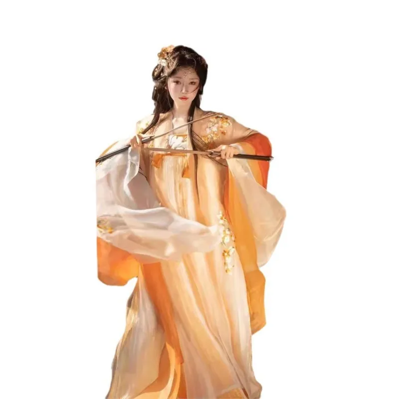 Hanfu woman embroider chest-length chebula heavy embroidery embroidered big sleeve suit