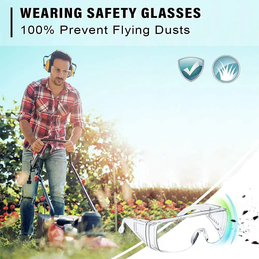 1pc Safety Glasses Anti Fog Goggles Vented Sides Shields PC Frame Spectacles for Lab Medical Anti-impact Eye Protection Glasse