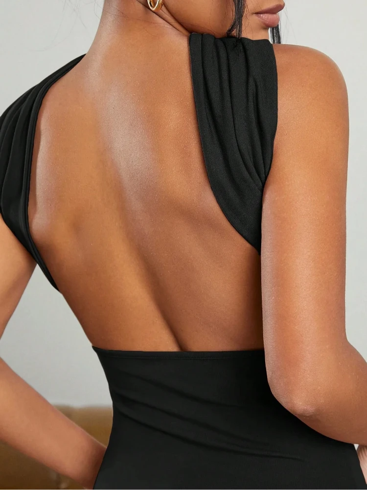 حار فتاة بلا أكمام خمر الصيف الشارع سترة Y2K بلون قبالة الكتف شخصية الإبداعية مكافحة الرقبة المرأة مثير سليم الأعلى