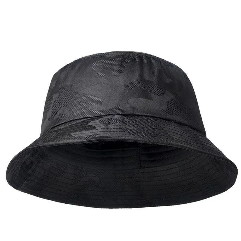 

1piece Unisex Black Camouflage Bucket Hat Outdoor Sunscreen Leisure Hat Spring Autumn Travel Tourism Beach Vacation