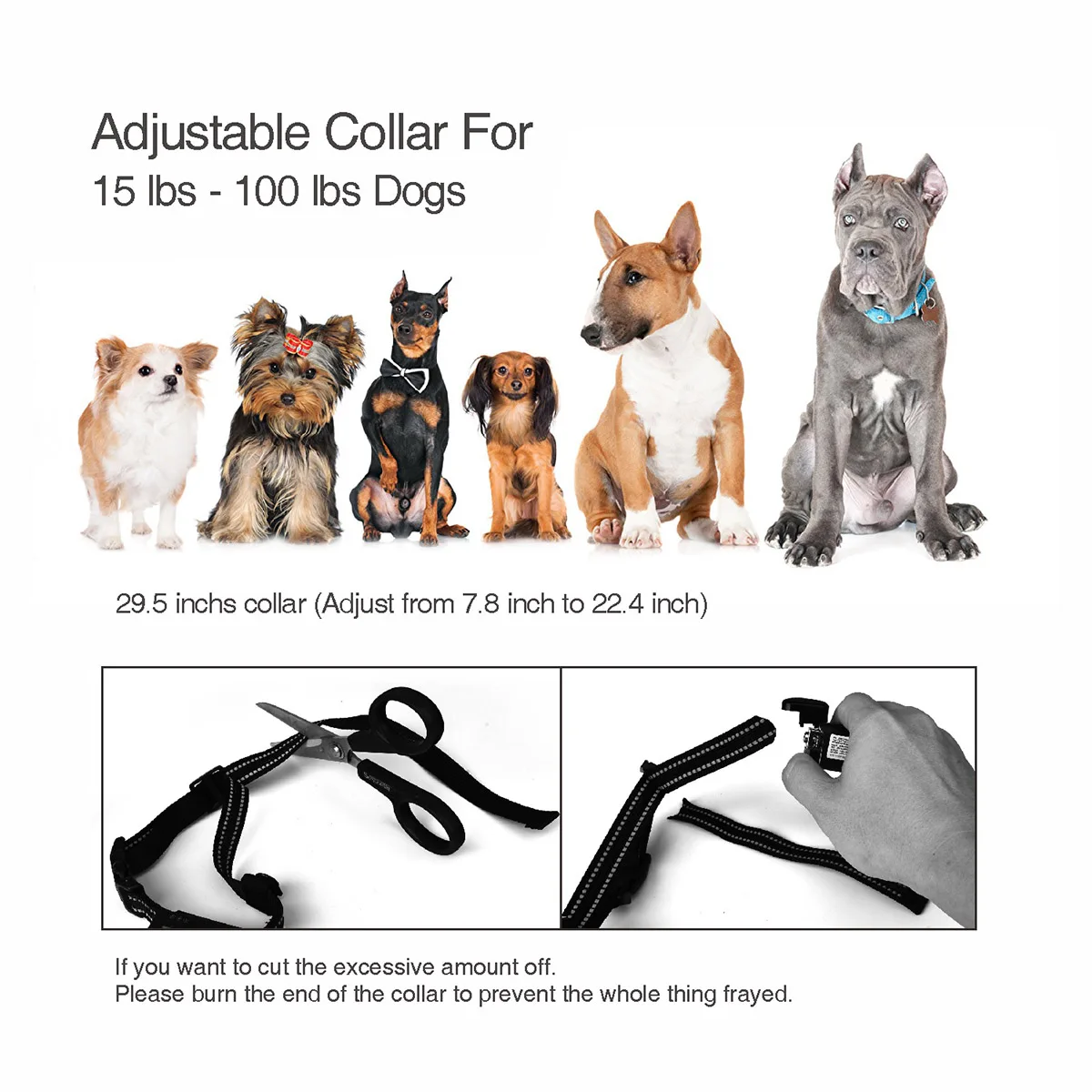 

Dog Collar with Remote Control, Waterproof Dog Training Collar with 3 Training Modes Beep Vibration, for Small Middle Large Dogs