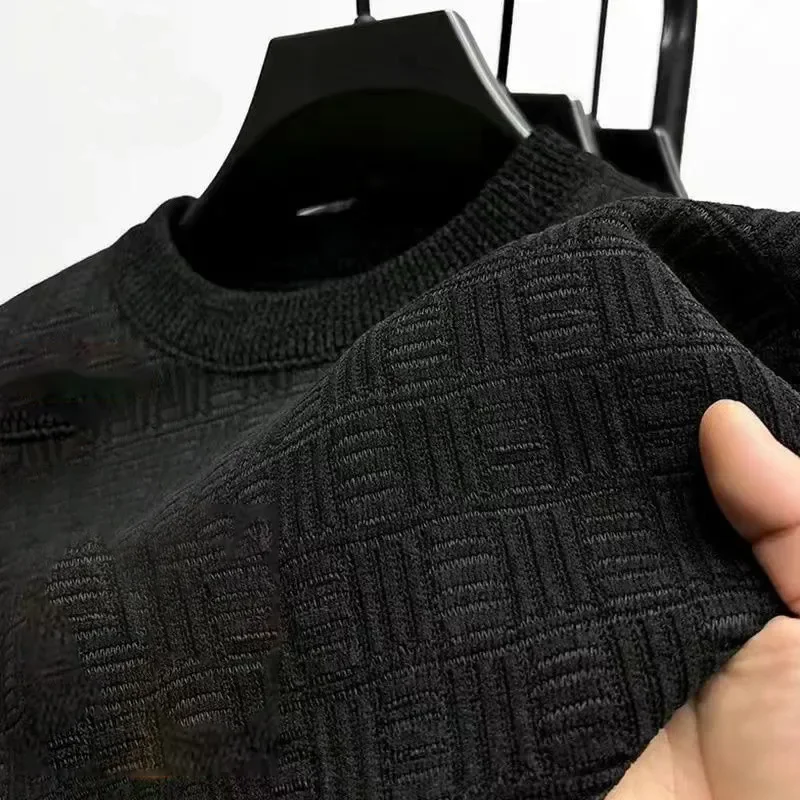Kantoor Heren Trui Trui Top Verdikte O-hals Met Lange Mouwen Warme Gebreide Kleding Nieuwe Hoogwaardige Dimensionale Casual Mannelijke Top