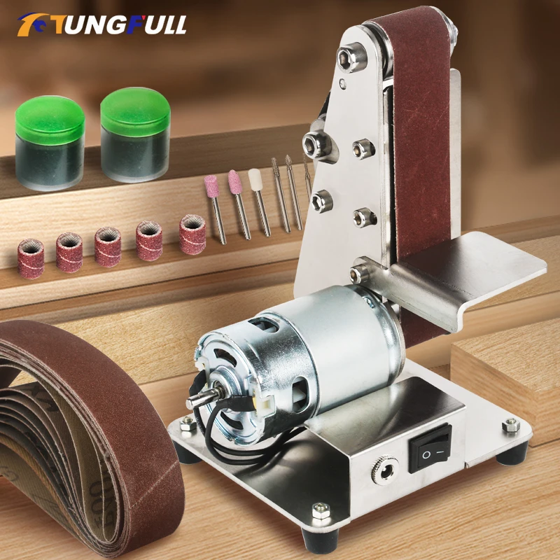 

Mini Belt Sander Grinder DIY Polishing Grinding Machine Mini Electric Belt Sander Cutter Edges Sharpener 7 gears