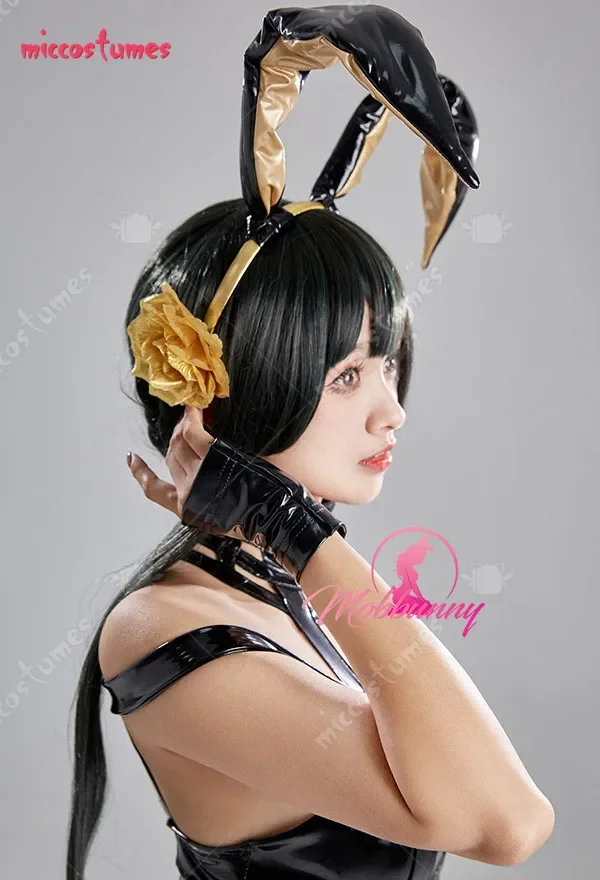 Women's Bunny  Costume Sexy Lingerie Deep V Bodysuit with Headband and Gloves