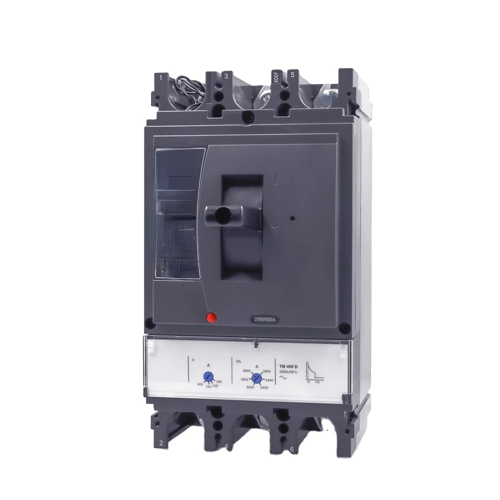 400A Amps 3P Three Poles Industry Electrical Air Switch MCCB AC415V 36KA Shunt Coil TMD Moulded Case Circuit Breaker