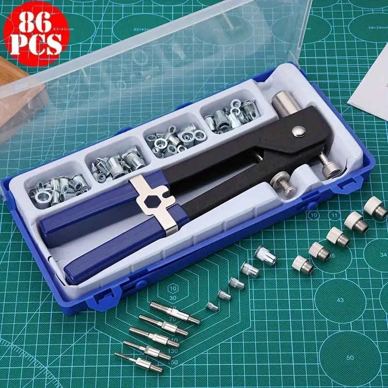 86pcs-rivet-nut-tool-set-m3-m4-m5-m6-m8-threaded-inserts-for-furniture-decoration-vehicles-trailers-boats