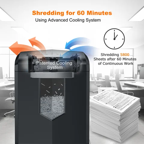 Broyeur Bonsaii robuste : 60 minutes continu, capuchon de 18 feuilles, faible bruit, fonctionnalités automatiques, combinaison de paniers à déchets de 6 gallons pour le bureau