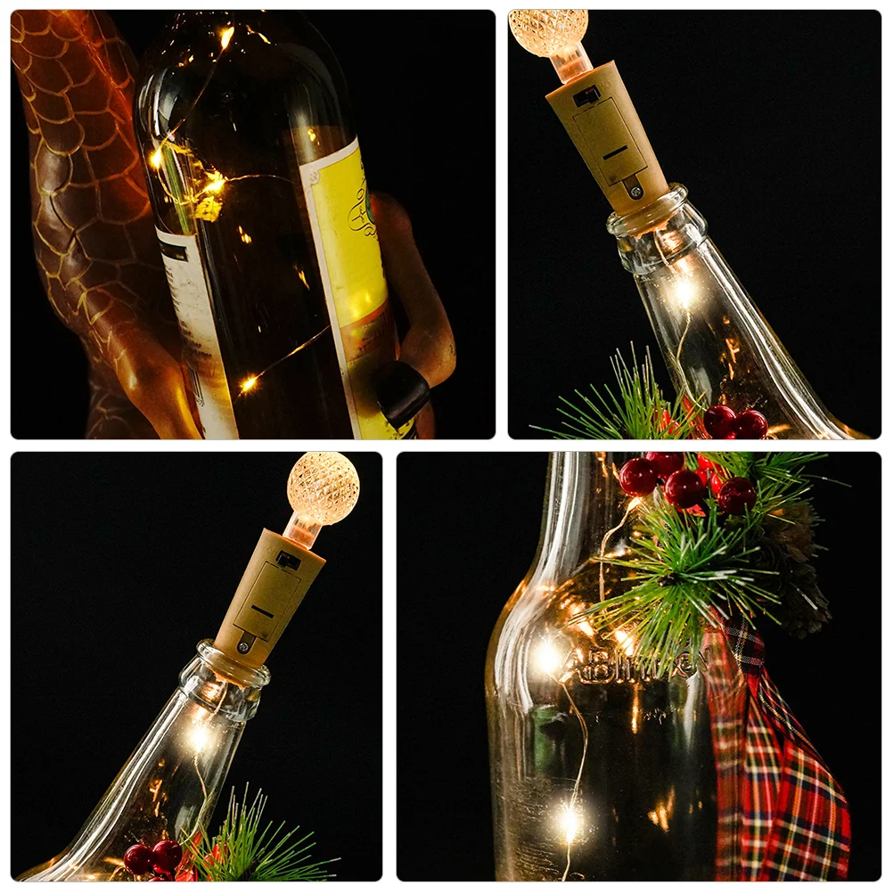 Dimmable Bottle Cork Copper Wire ABS Material Decor Christmas Weddings Festivals Parties Room Balcony Tree