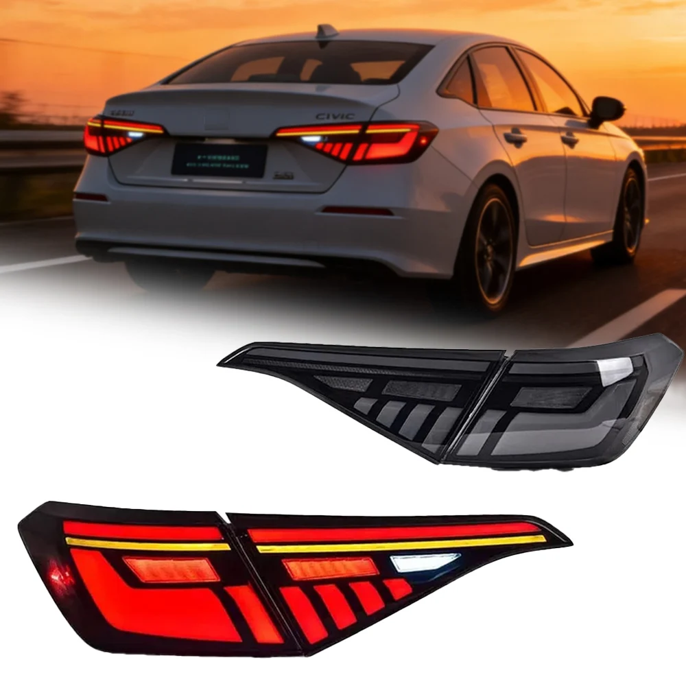 

Задний фонарь TYPY для Honda Civic 11-го поколения 2022-2023, светодиодный проекторный задний фонарь, дневные ходовые огни, автомобильные аксессуары