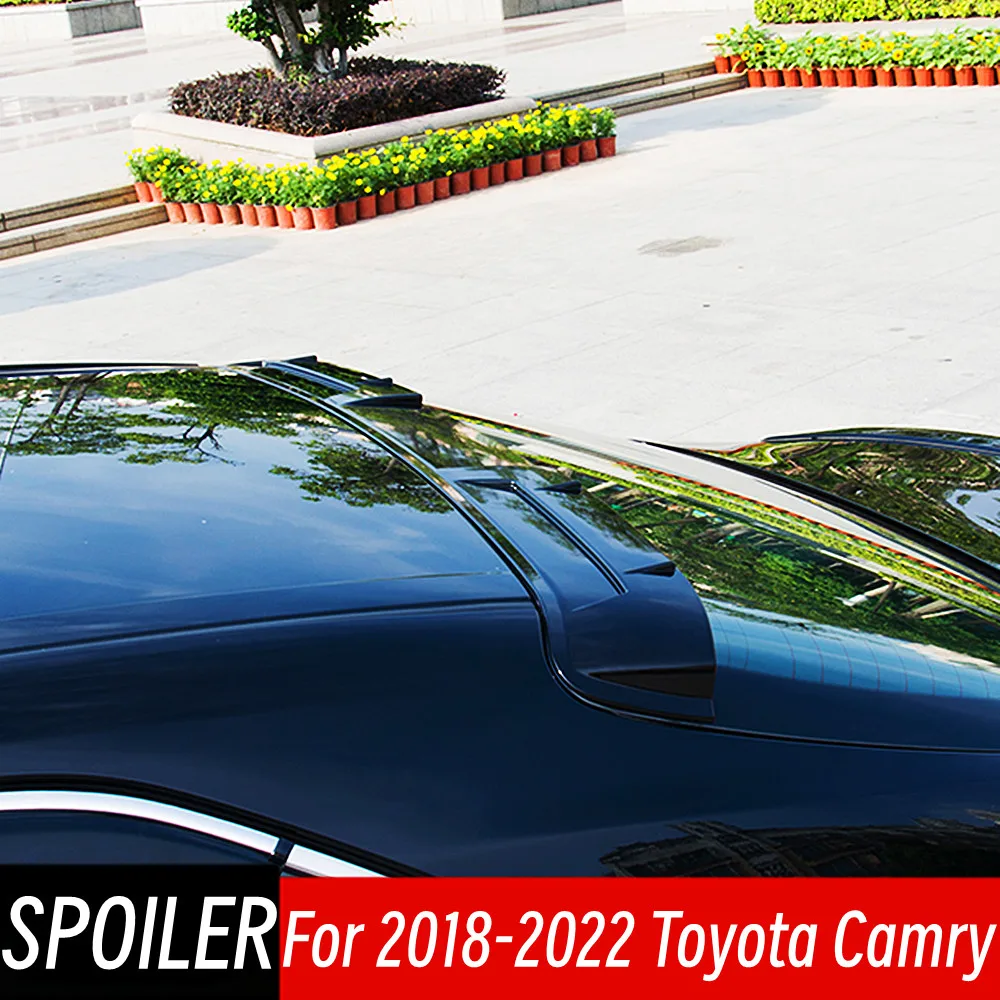 

For Toyota Camry 2018-2022 Car Rear Trunk Window Roof Spoiler Wings ABS Plastic Black Carbon Exterior Tuning Accessories Part