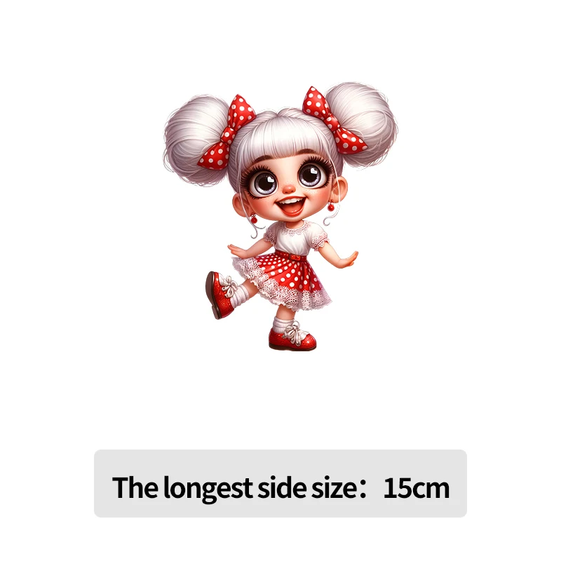 Heat Transfer Cute Doll Princess Pattern Children\'s Clothing Accessories Iron Stickers Washable Wear resistant Accessories Patch