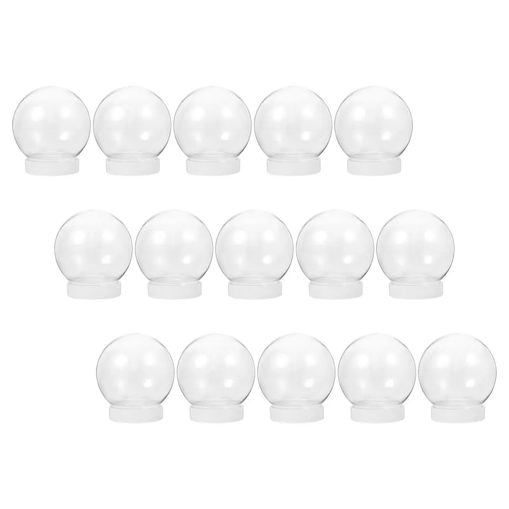

15 Pcs Snow Globe Accessories 4 Inch Clear Plastic Balls Transparent Globes Diy Supplies Craft Kit Christmas Decor