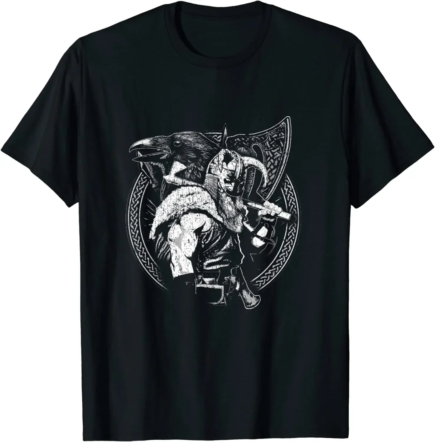 

Norse Mythology God Odin Raven Warrior T-Shirt 100% Cotton O-Neck Summer Short Sleeve Casual Mens T-shirt Size S-3XL