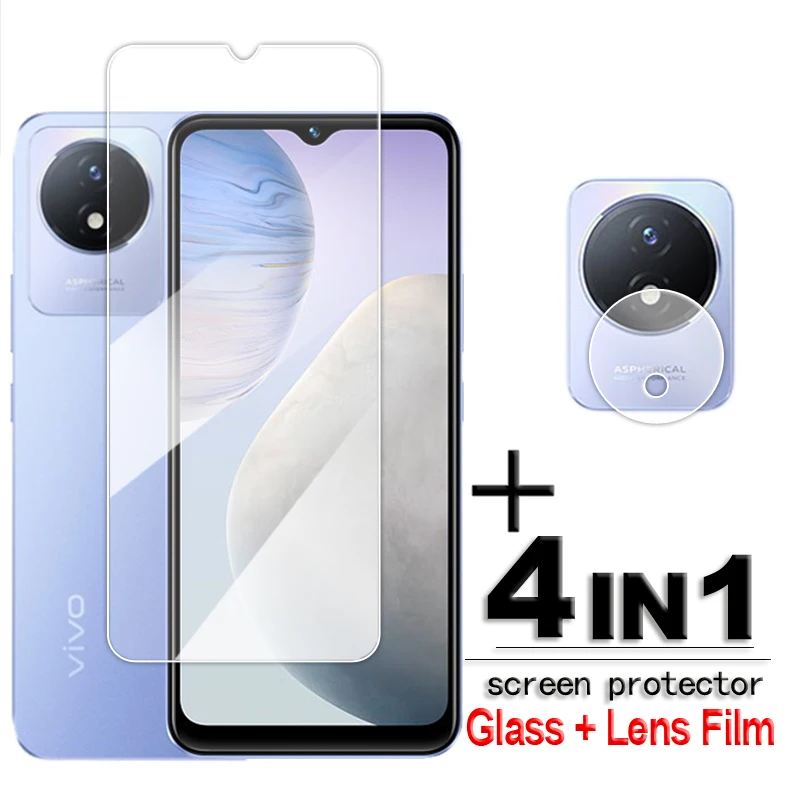

For Vivo Y02 Glass Vivo Y11 2023 Y02A Y02 Tempered Glass 6.51 inch Transparent HD Screen Protector For Vivo Y02A Y02 Lens Film