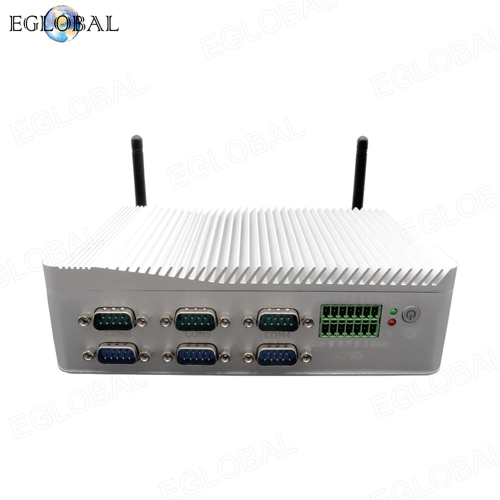 EGLOBAL-Mini PC Fanless industrial, computador Desktop, núcleo i3 de Intel, 6157U, 7100U, 8130U, RJ45 duplo, LAN, 6 * COM, RS485, Windows 10