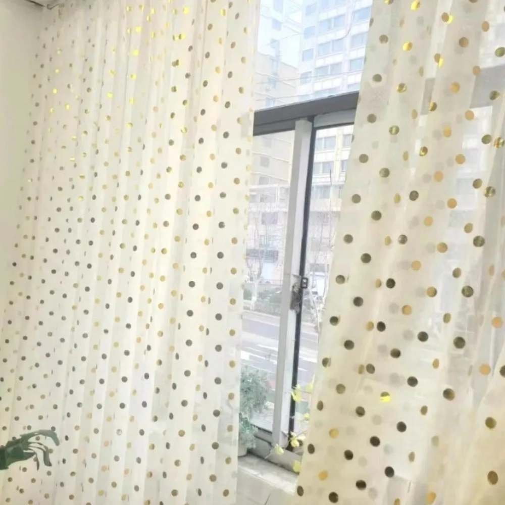 Metallic Gauze Curtain for Living Room Dreamy Sheer Sparkling Atmosphere Balcony Sunroom Partition Dining Room Kids Room Decor