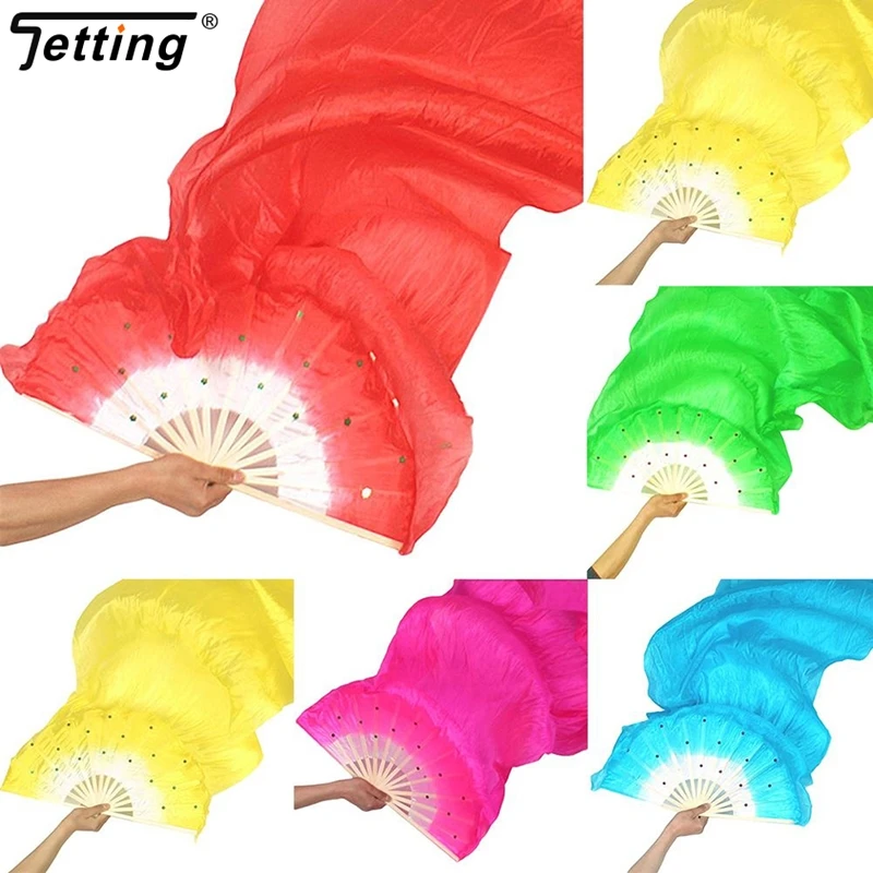 Dance Fans Durable 5 Colors Silk Fans Right Hands Willowy Rivet Fixed Dance For Dancers Supplies Special Dance Fan