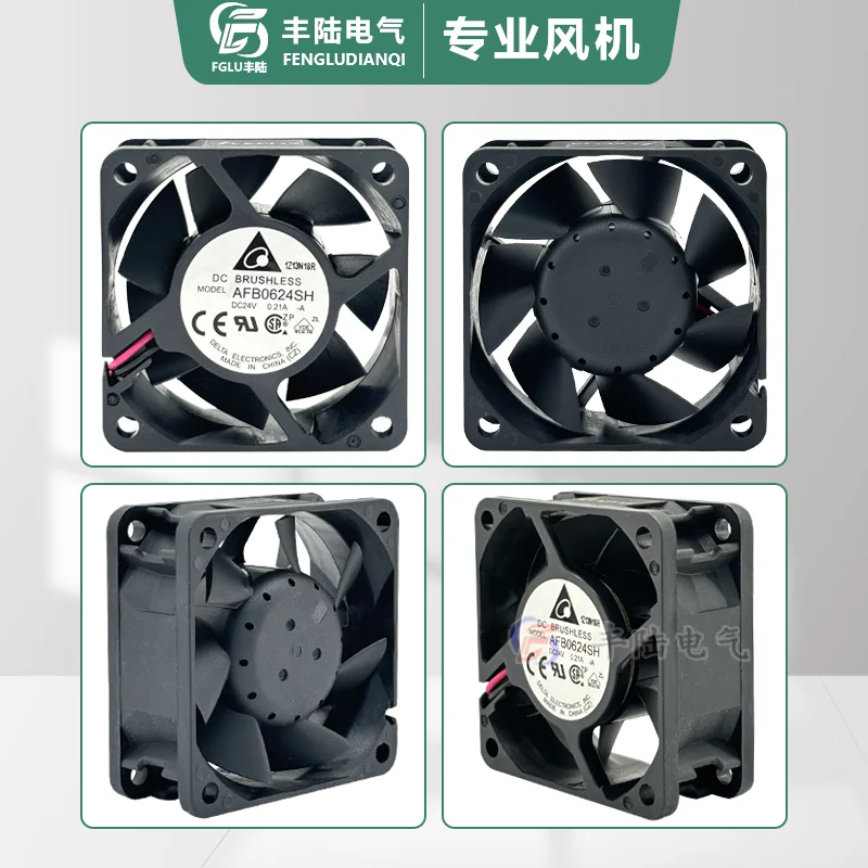 AFB0624SH AFB0624HH Delta 6025 Kipas Pendingin DC24V 60x60x25.4mm Kipas Aksial Industri Bantalan Bola Ganda