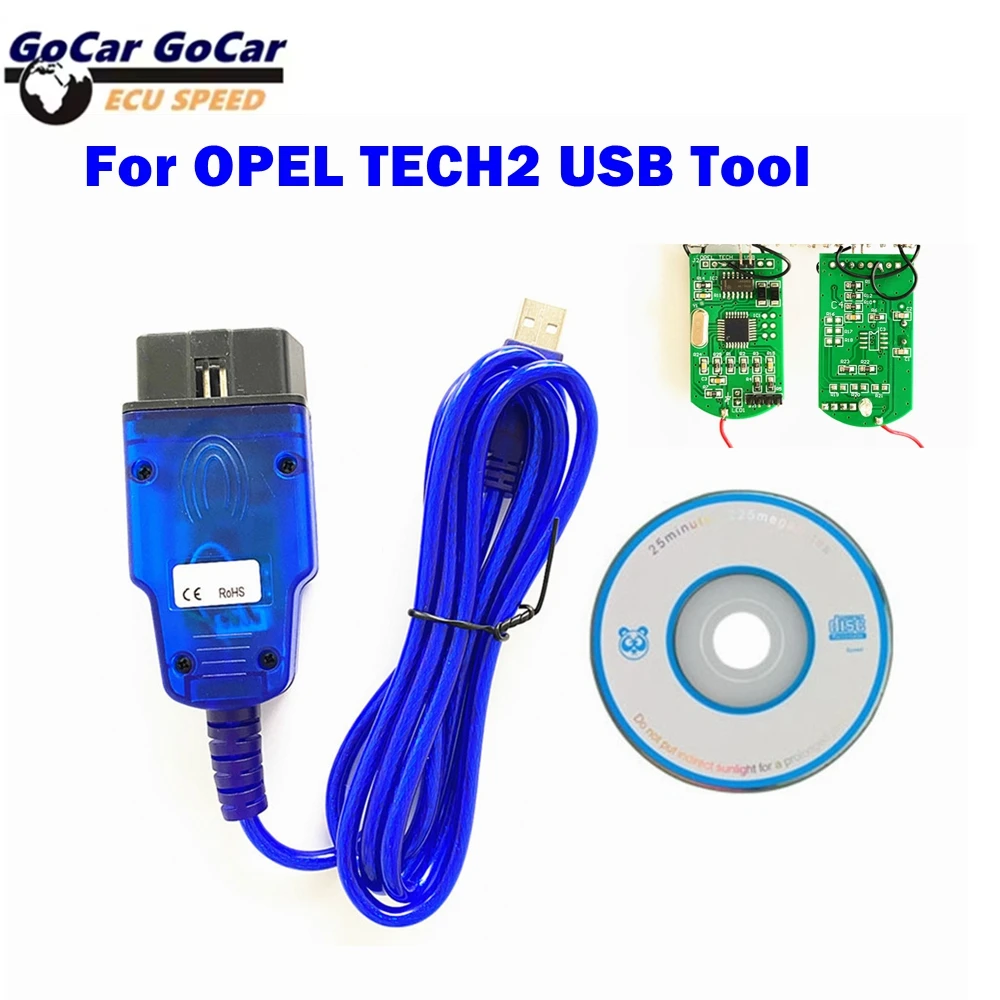 Newest For Opel Tech2 USB Diagnostic Cable With FTDI FT232 Chip OBD2 Auto Connectors for OPEL Tech 2 USB Interface Scanner Tool