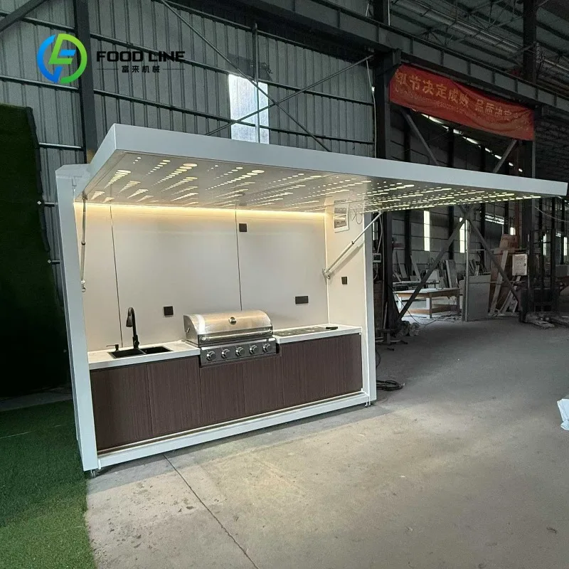 Customized Collapsible Outdoor Kitchen Table with Storage Compartments Foldable for Family Camping Backyard Gatherings
