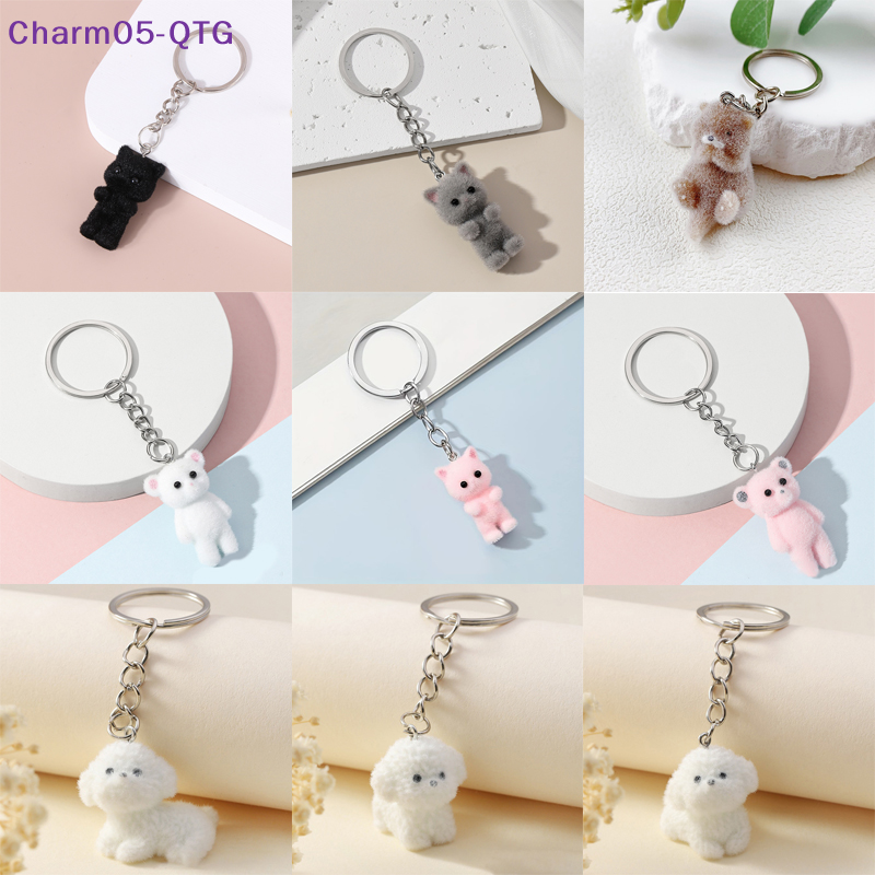  New Cute Angel Wings Fuzzy Kitty Cat Heart Keychain Flocked Kitten Kawaii Phone Chain Anti-Lost Lanyard Pendant Bag Decor Gift 