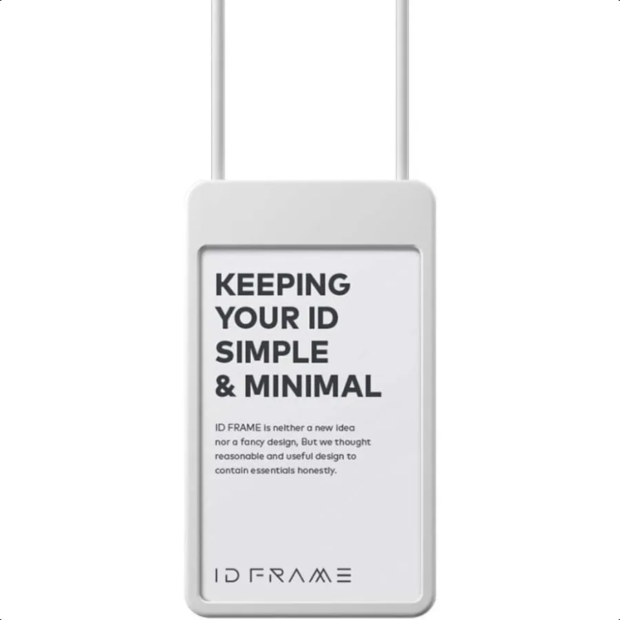 

White Extensible Reel Card Holder with Adjustable Silicone Lanyard Minimalist 1Card ID Badge Holder with SoftTouch Finish Light