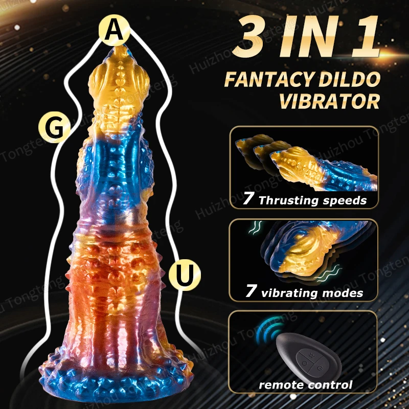 7 Modes Thrusting Dildo Vibrator Huge Thick Anal Vibrator Remote Control Monster Dildo Penis Suction Cup Sex Toys For Women