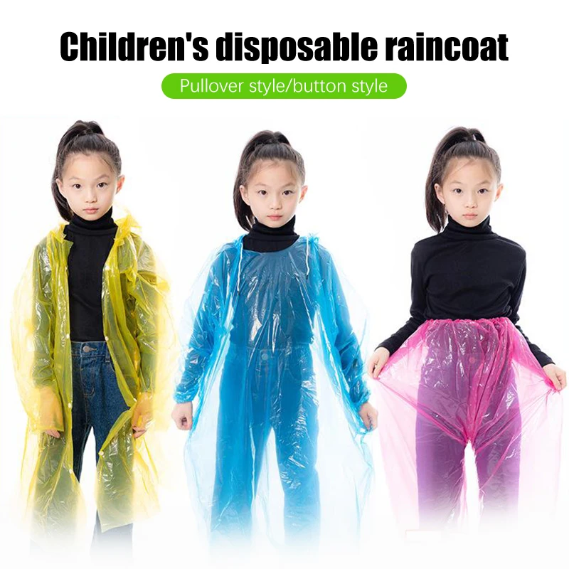 Child Disposable Raincoat Outdoor Hiking Rafting Mountaineering Water Projects With Disposable Rain Poncho