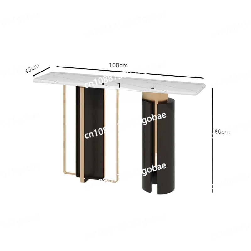 ZC Modern Console Tables Wall Ultra Narrow Console Entrance Cabinet Living Room a Long Narrow Table Entrance Side View