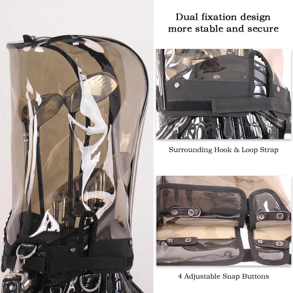 Universelle Golftaschenabdeckung, Golfschläger-Staubschutz, Modische Transparente TPU-Materialien mit Vier Knöpfen – Detail 2