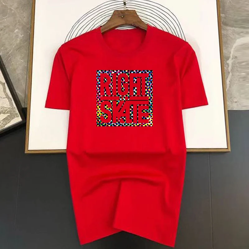 Luxury Brand Right to Skate Letter Print T Shirt For Man Summer Vintage Unisex Oversized T-shirt Y2k Tops Short Sleeve Men\'s