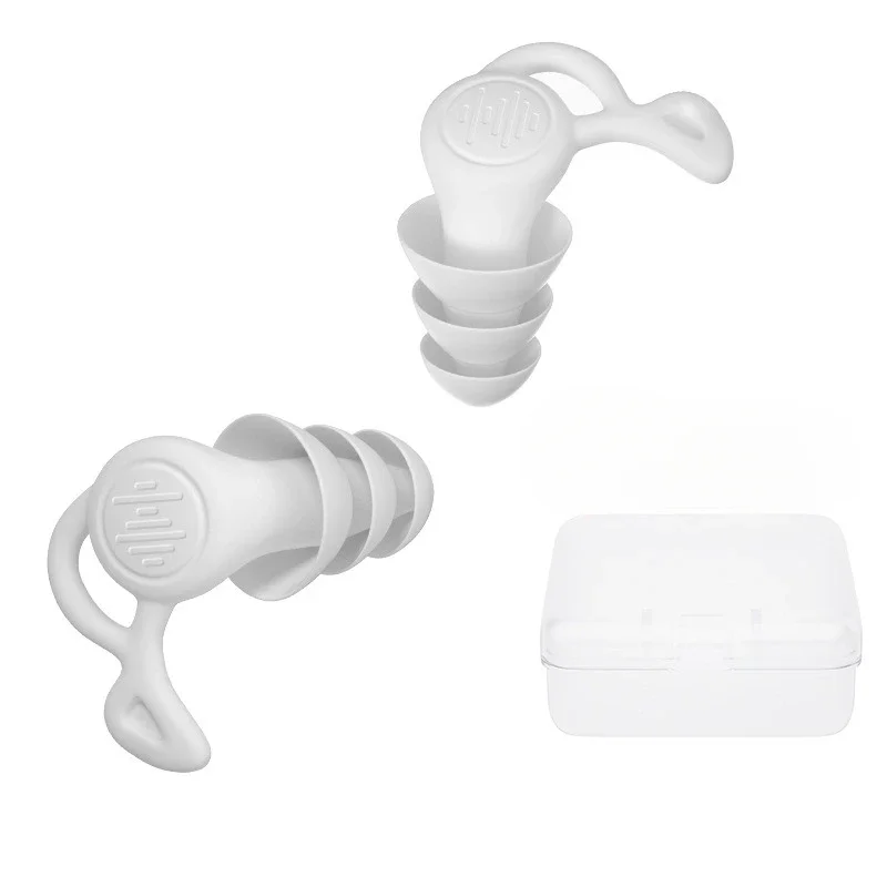 Bouchons d'oreille réutilisables en silicone anti-bruit à 3 couches, bouchons d'oreille de natation étanches pour dormir, la plongée, le surf, protecteur d'oreille doux et confortable