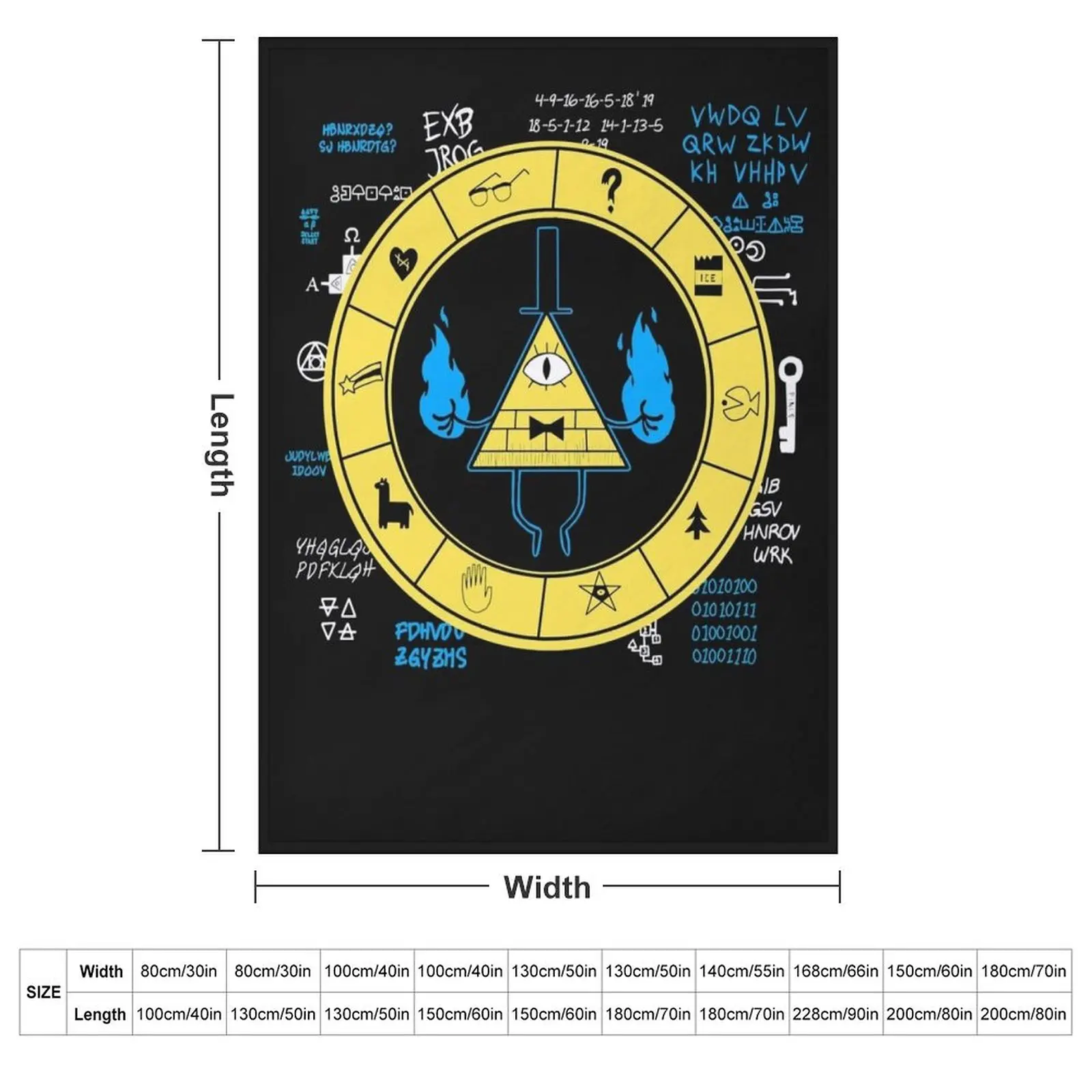 Gravity Falls - Bill Cipher Zodiac Classic T-Shirt Throw Blanket Fashion Sofas Decorative Sofas Beautifuls Blankets