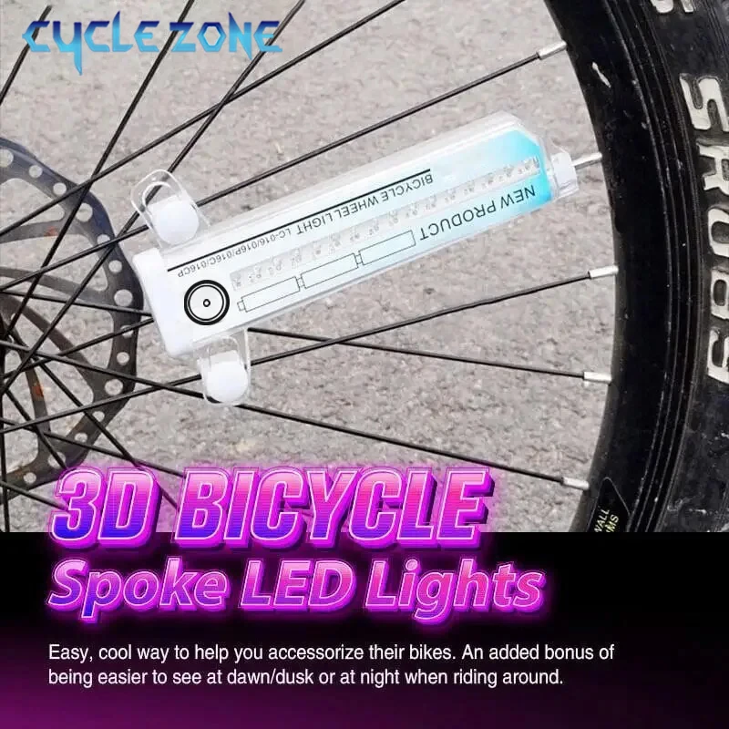 32LED Bicycle Wheel Spoke Light Colorful Mountain Road Bike Spoke Safety Warning Signal Lamp Without Battery Cycling Accessories