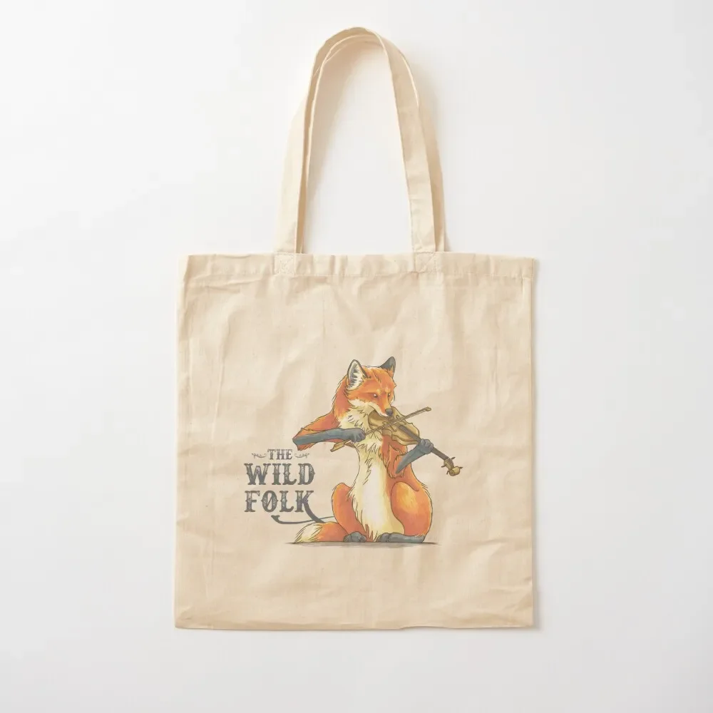 

The Wild Folk - Fox on Fiddle Tote Bag sacs de shopping shopper bag women tote bags aesthetic Tote Bag