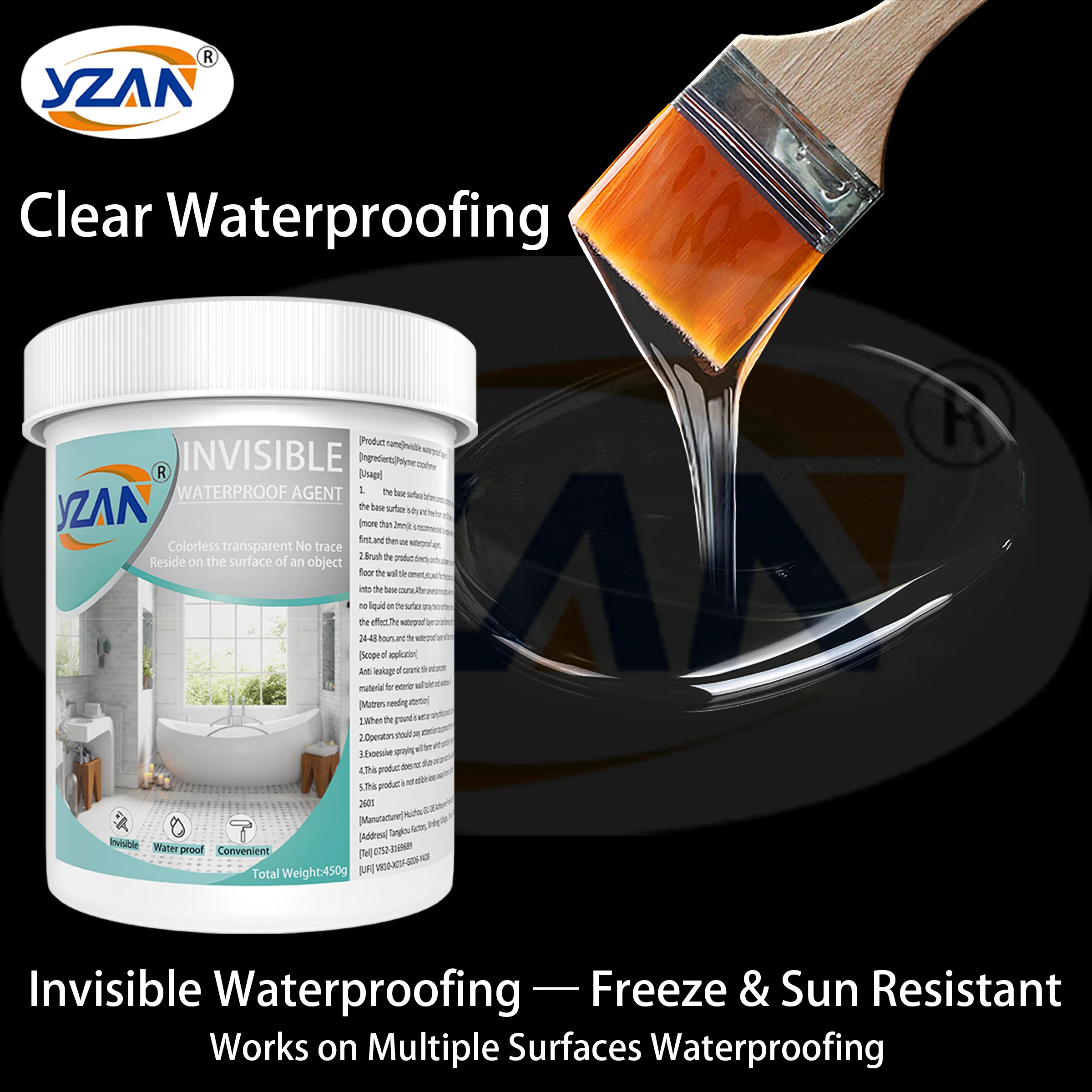 Invisible Waterproof Coating Sealant Agent Invisible Strong Insulating Sealant Transparent Sealing Glue for kitchens Log cabins Bathroom Roof Crack Clear Sealant Repair Tool Includes brush 50-450g.