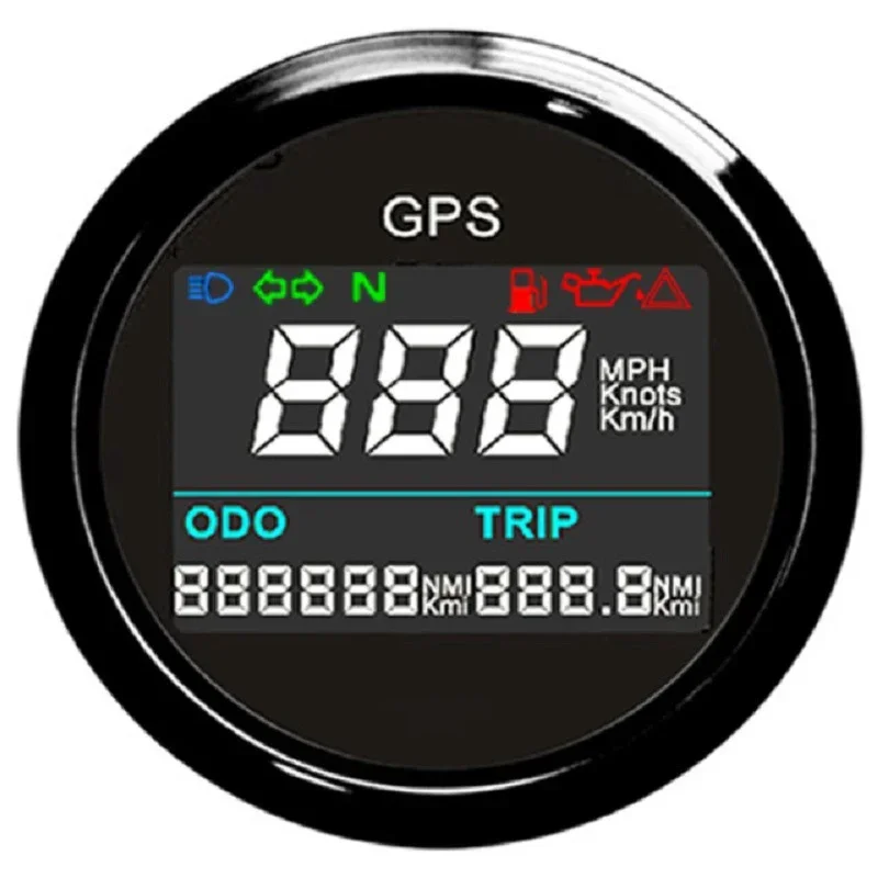 52mm Digital GPS Speedometer LCD Speed Gauge Odometer Adjustable Mileage Trip Counter For Auto Motorcycle Boat 12V 24V