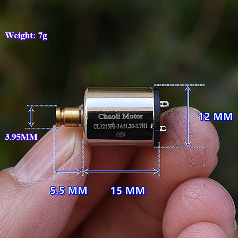 Mini 12mm*15mm Coreless Motor 1215 Engine NdFeB High-strength Magnetic DC 3V-6V 43800RPM High Speed