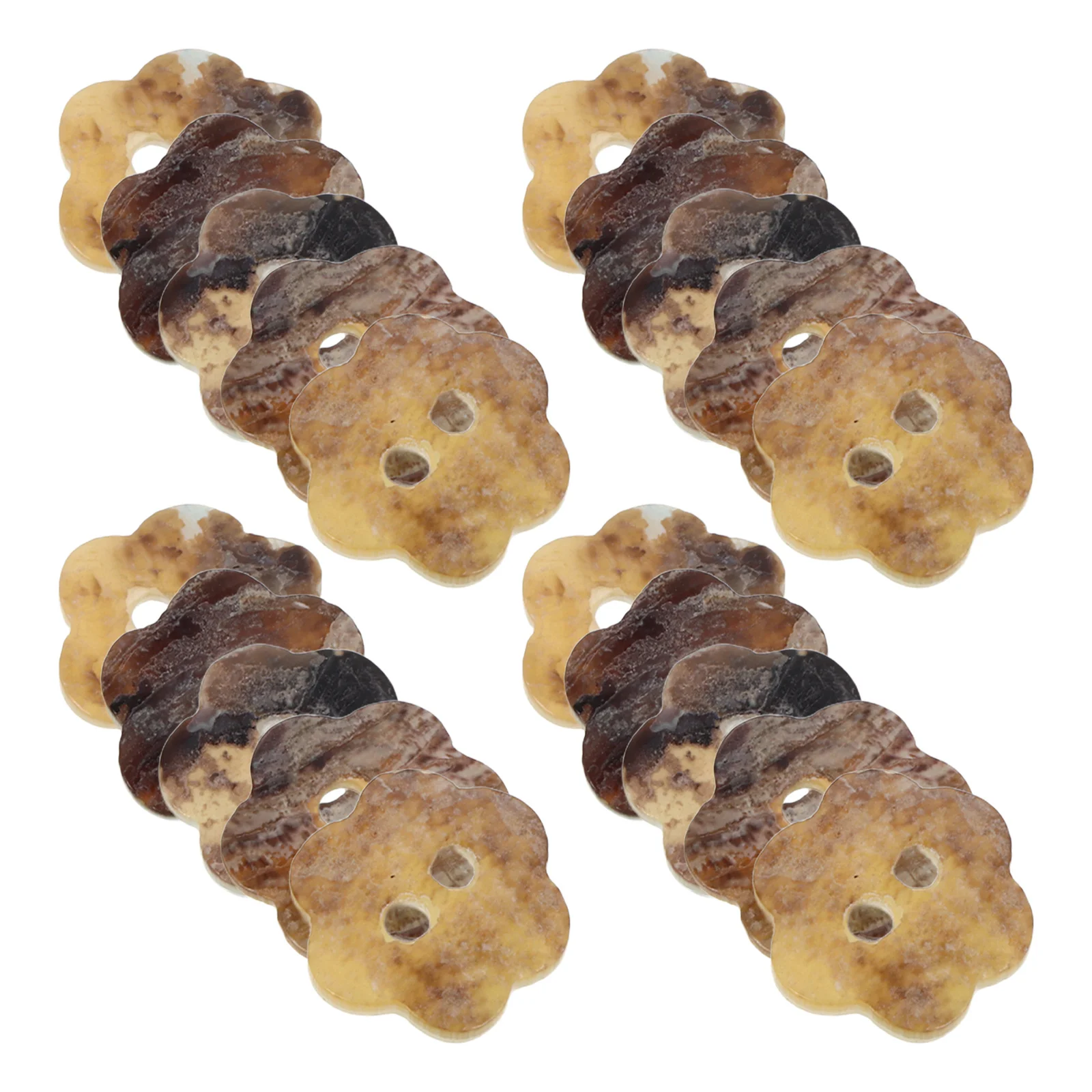 

20Pcs Flower Shape Irregular Shell Buttons for Sewing Shirt Replacement Approx 0.4 Inch Plastic Small Craft Buttons