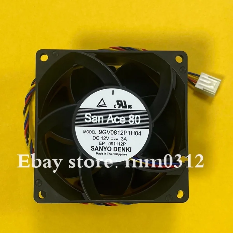For Sanyo 9GV0812P1H04 8038 DC12V 3A 8CM 4-Wire PWM Server Cooling Fan