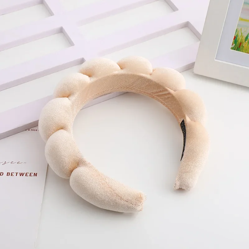 Sponge Headbands for Women Girls Puffy Hair Band Makeup Bubble Terry Cloth Co Spa Retro Hairband Women Hair Accessories Headwear