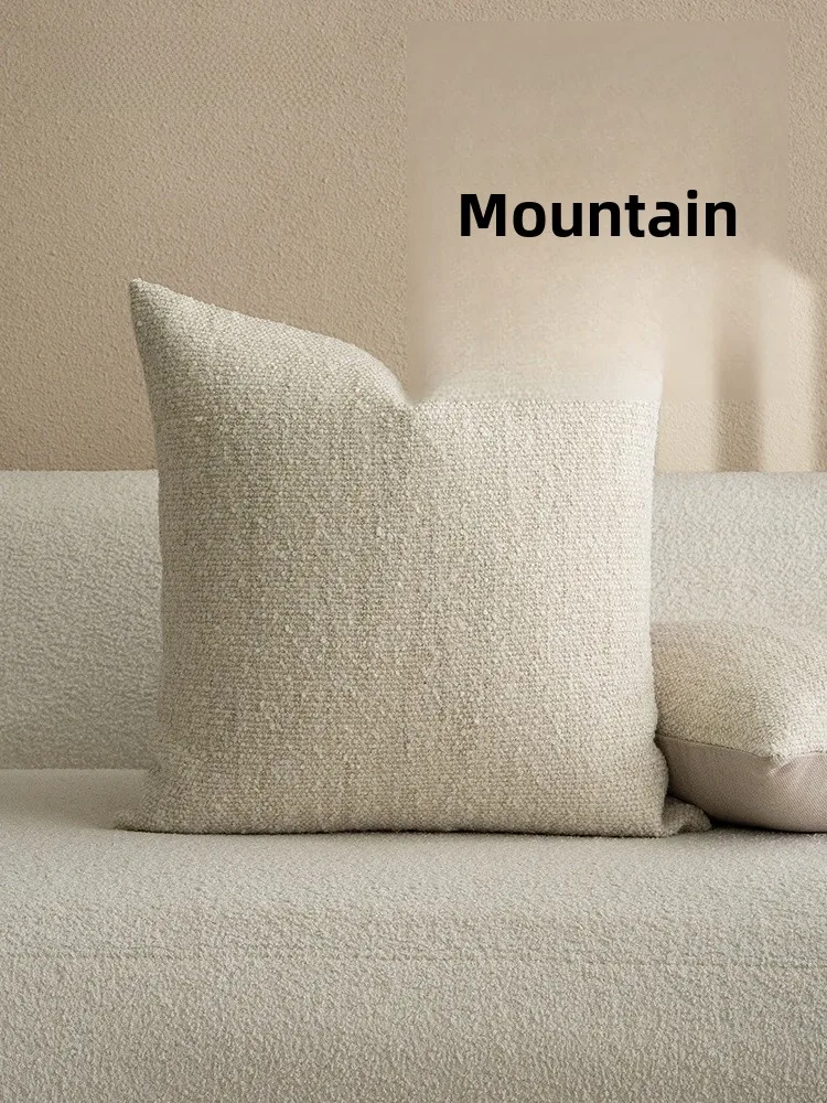 

Finwen Chaste Series Beige Sofa Pillow Sample Room Bed Headrest Backrest Cushion Living Room Pillow Square Washable Cover