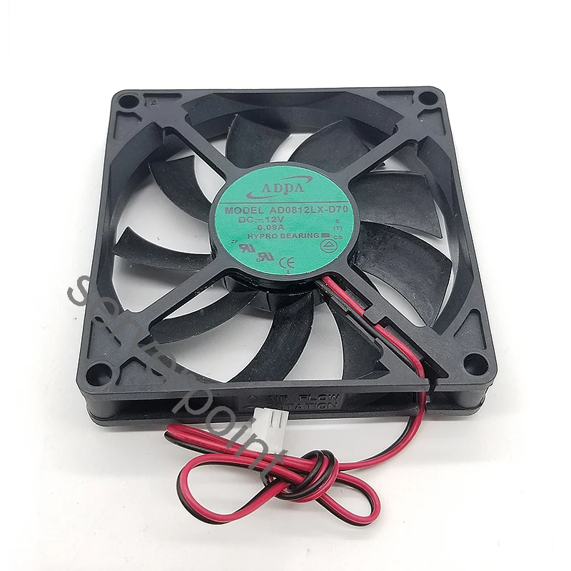 For ADDA AD0812LX-D70 DC 12V 0.09A 2-wire 80x80x15mm Server Square Fan