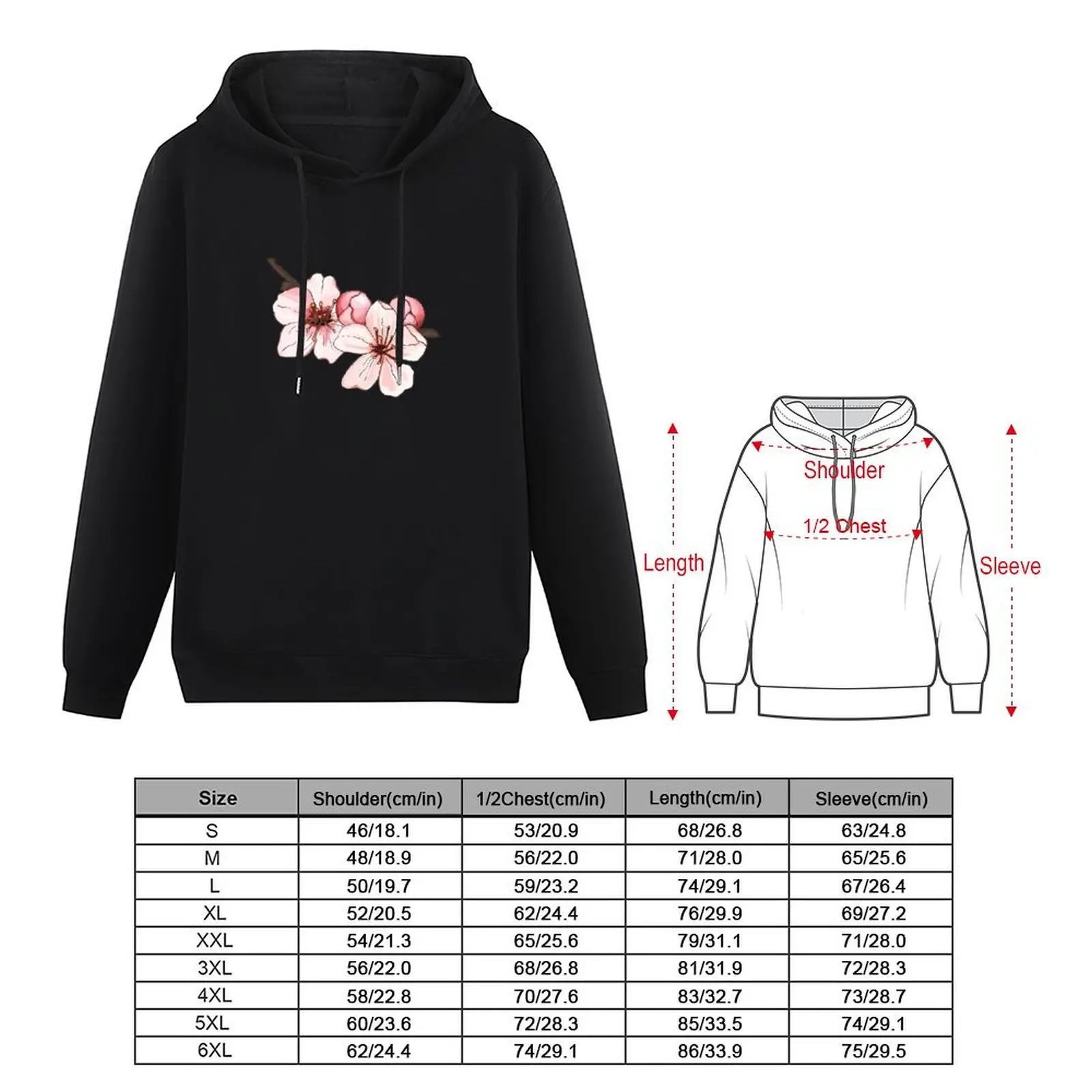 Cherry Blossoms On Branch Pullover Hoodie men's coat men's clothes anime clothing pullover hoodies