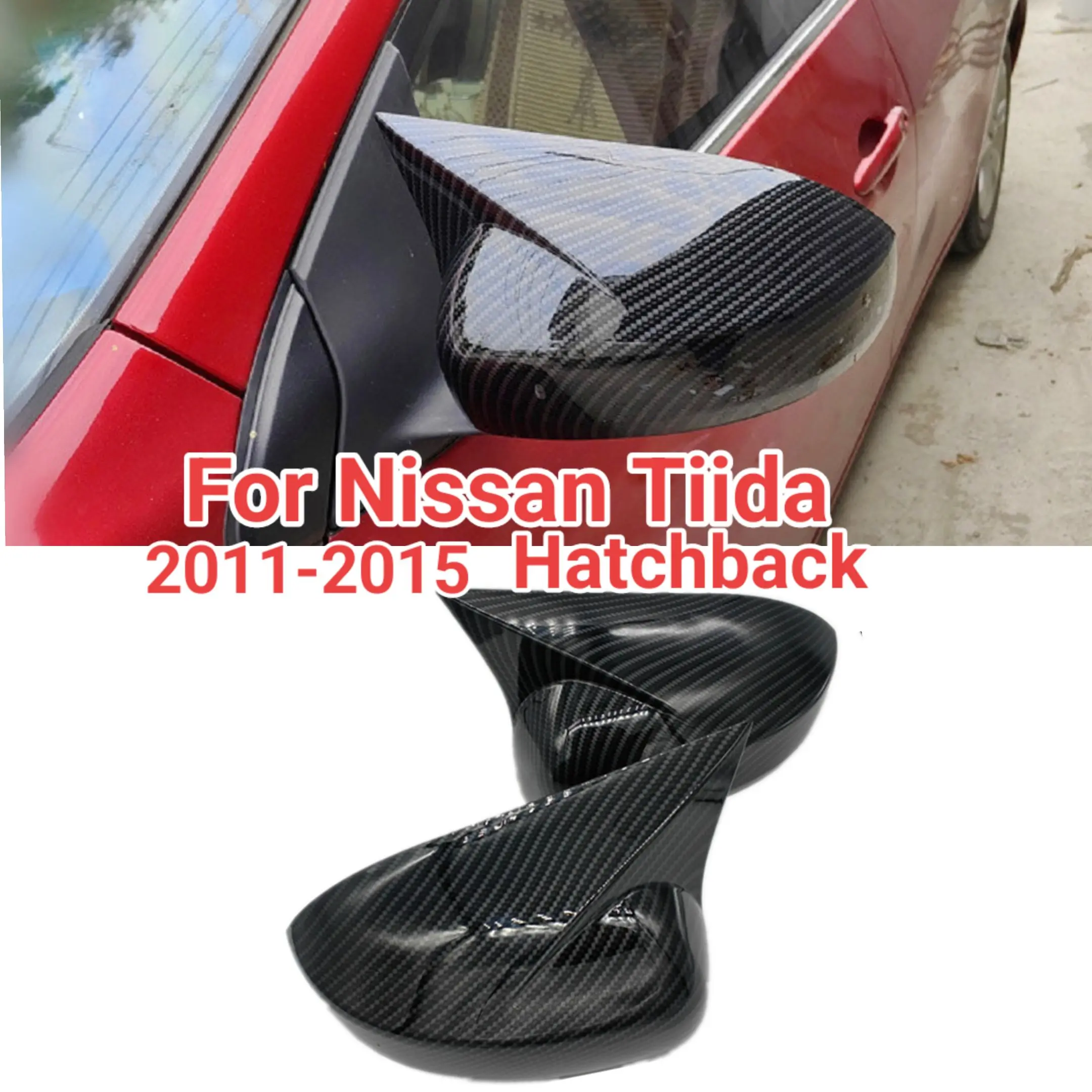

Door Mirror Cover For Nissan Tiida Hatchback 2011 2012 2013 2014 2015 ABS Car Rearview Side Mirror Cover Car Decoration Upgrade